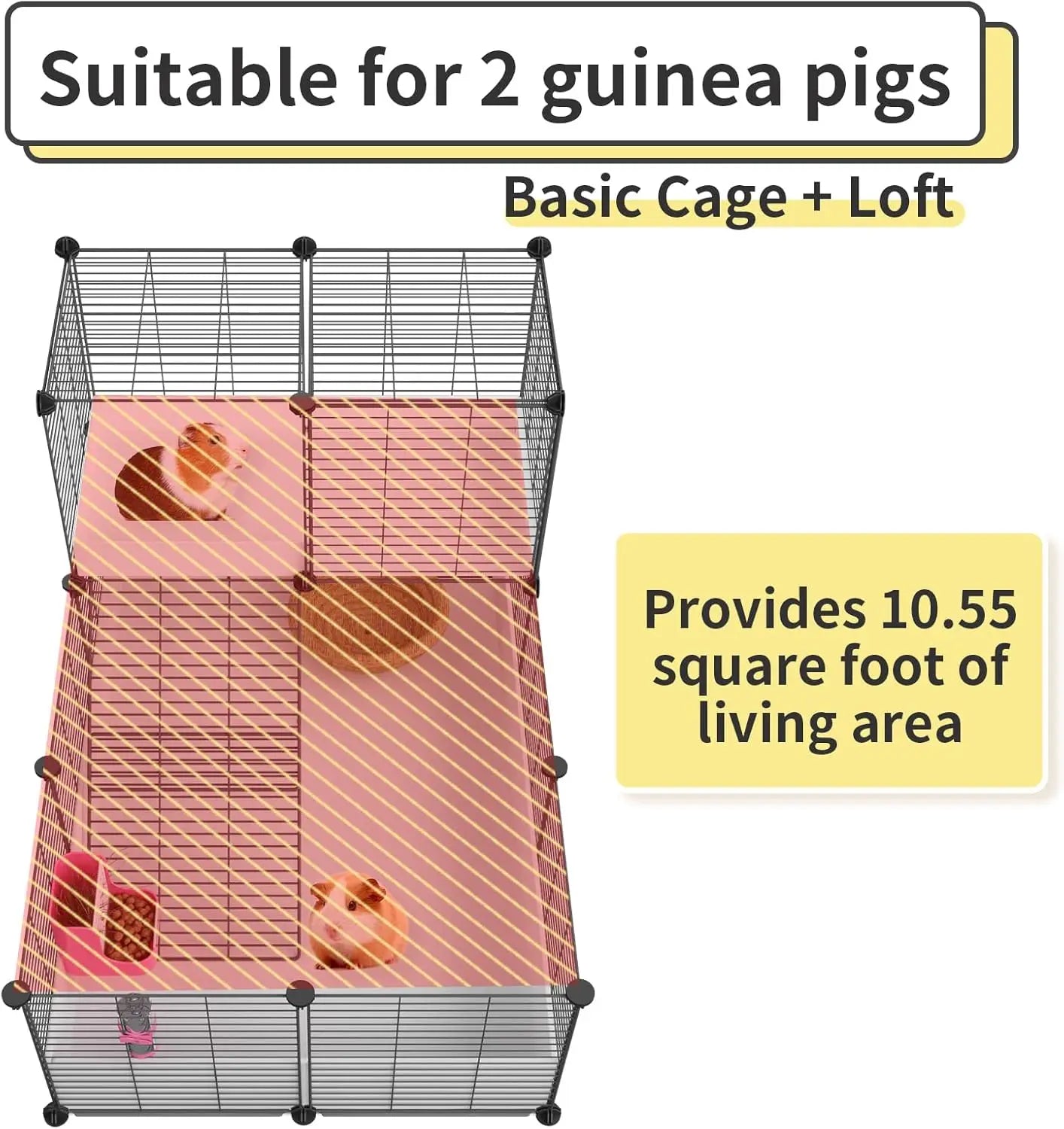 Indoor Guinea Pig Cage With Waterproof Bottom And Loft