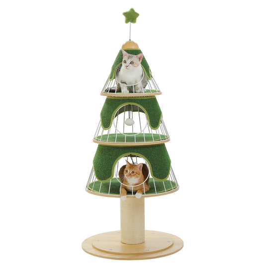 PAWZ Road Christmas Cat Tree Modern Tower With Thick Scratch Post