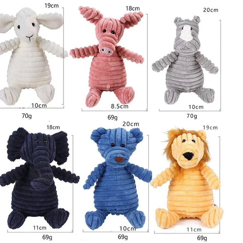 Plush Dog Toy Squeaky Bite Resistant Corduroy For All Dogs