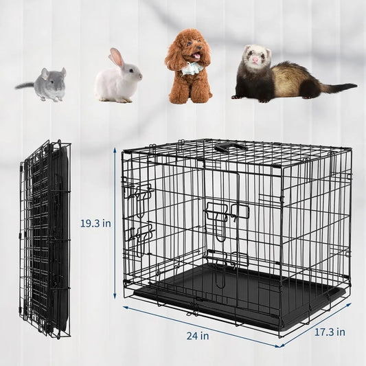 HiMISSCN Rabbit Cage Portable Foldable Carrier With Tray