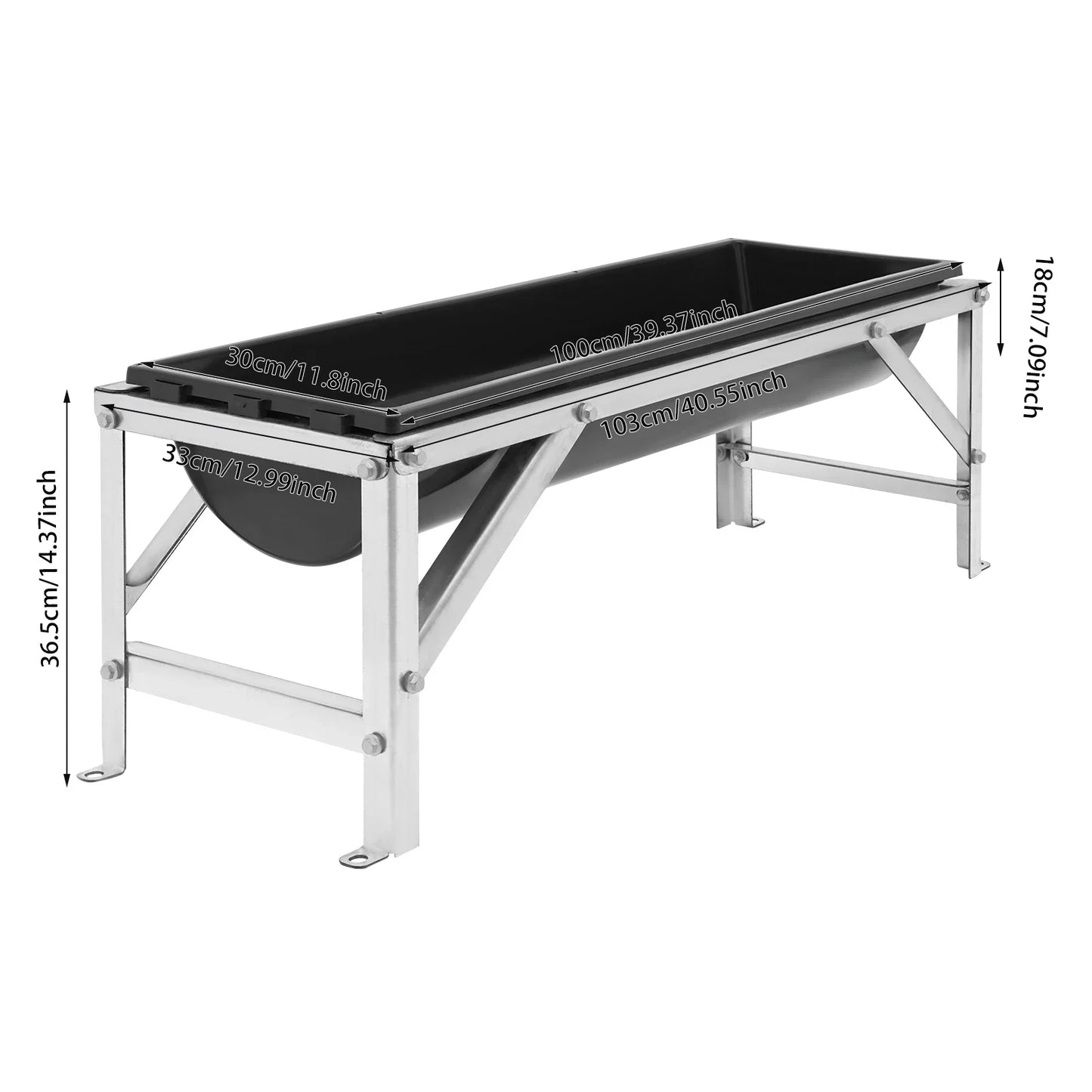 Large Capacity Livestock Feed Trough With Stand Goats Pigs Cows