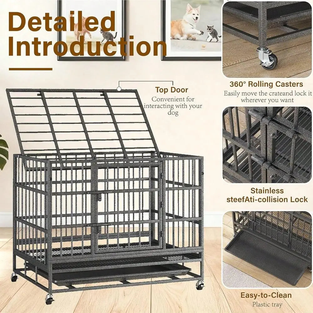 Heavy Duty Indestructible Dog Crate Playpen for Large Dogs