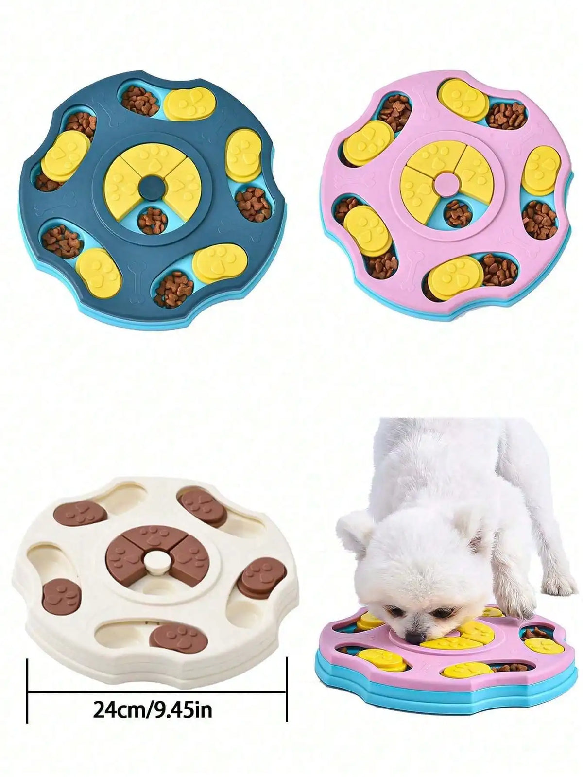 Interactive Dog And Cat Slow Feeder Puzzle Toy Treat Dispenser