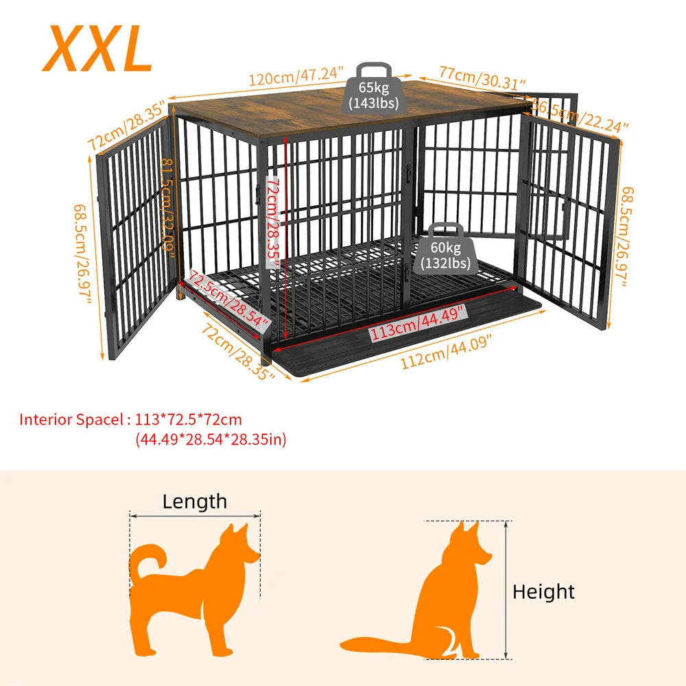 BORWART Heavy Duty Dog Crate End Table Kennel