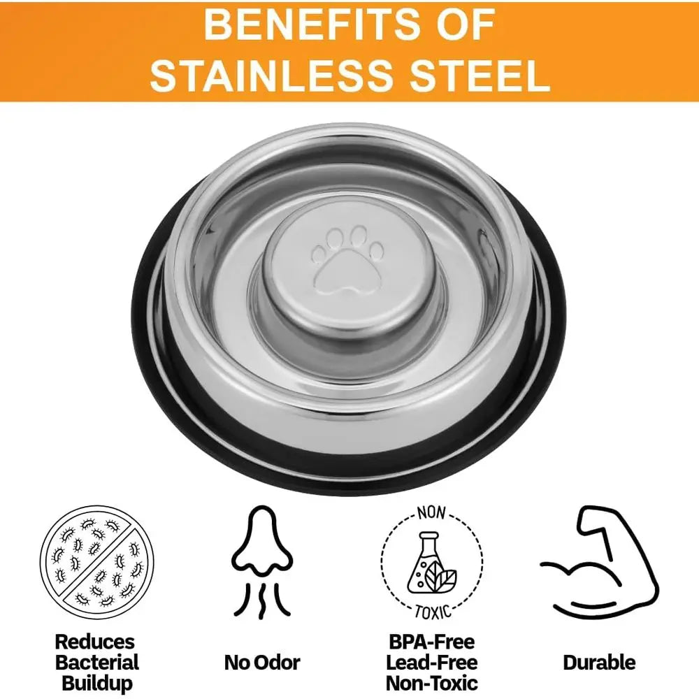 Slow Feed Bowl For Dogs Non Skid Stops Rapid Eating