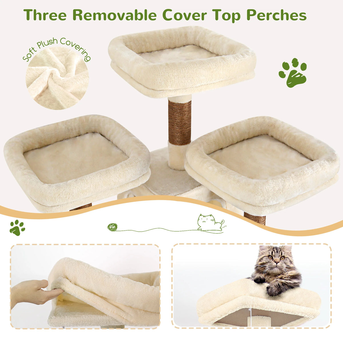 Globlazer Multi-Level Cat Tree Tower with Condos and Scratching Posts