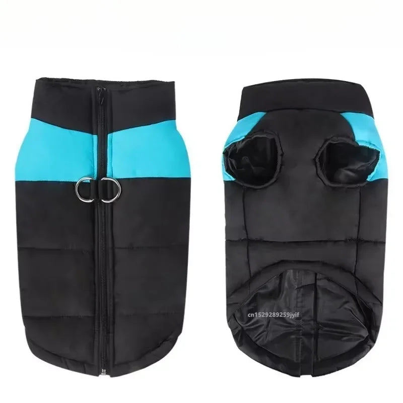 Waterproof Warm Dog Coat With Padded Zipper Jacket For Dogs