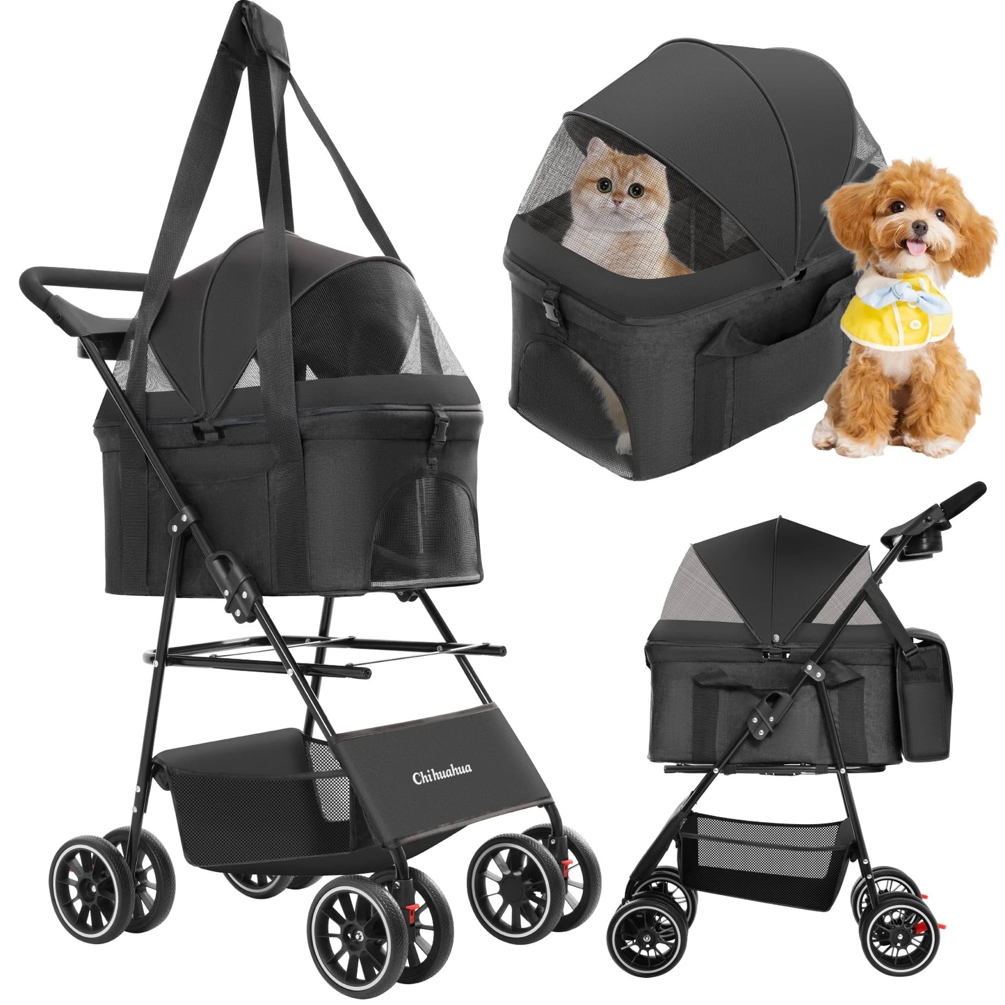 Chihuahua Three In One Pet Stroller For Dogs And Cats