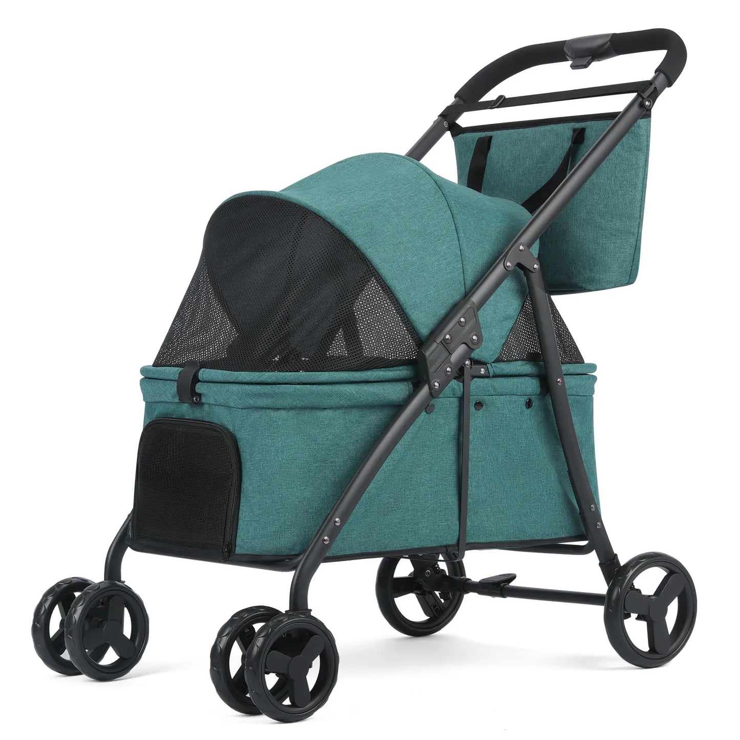 Foldable Dog Stroller Portable 4 Wheel Pet Pushchair Travel Carrier