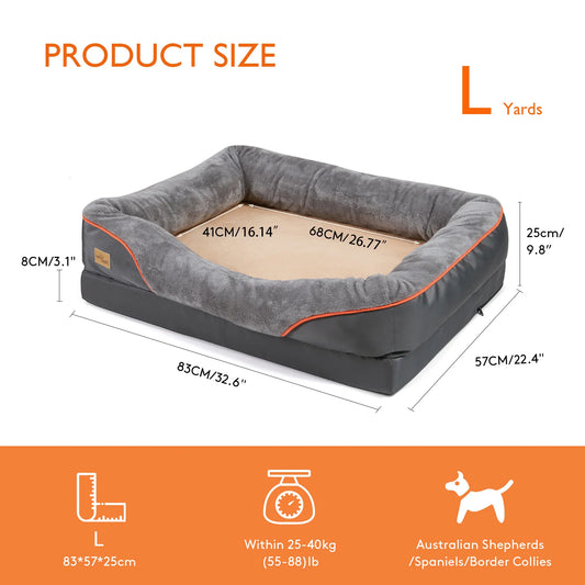 BINGOPAW Dog Bed Removable Washable Cover Anti Allergy Waterproof Warm Fleece